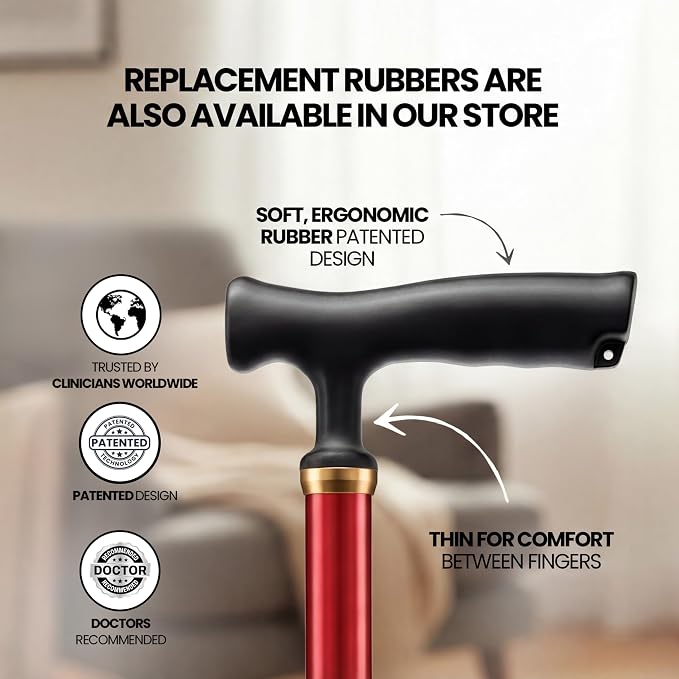 Allay Walking Canes for Men & Women - Adjustable Canes for Women for Stability, Self Standing Wide Quad Pivot Base, Light Weight, Soft Handle Grip and Travel Bag, Walking Sticks for Seniors