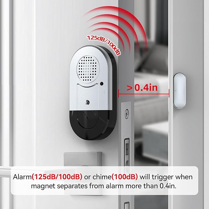 Sanjie Door Alarms When Opened,Door Window Alarm Sensors for Kids Safety/Home Security/Pool/Garage/Dementia/Toddler/Travel Security,Easy to Install,Volume Control/Loud Alert,Long Battery Life,10 Pack