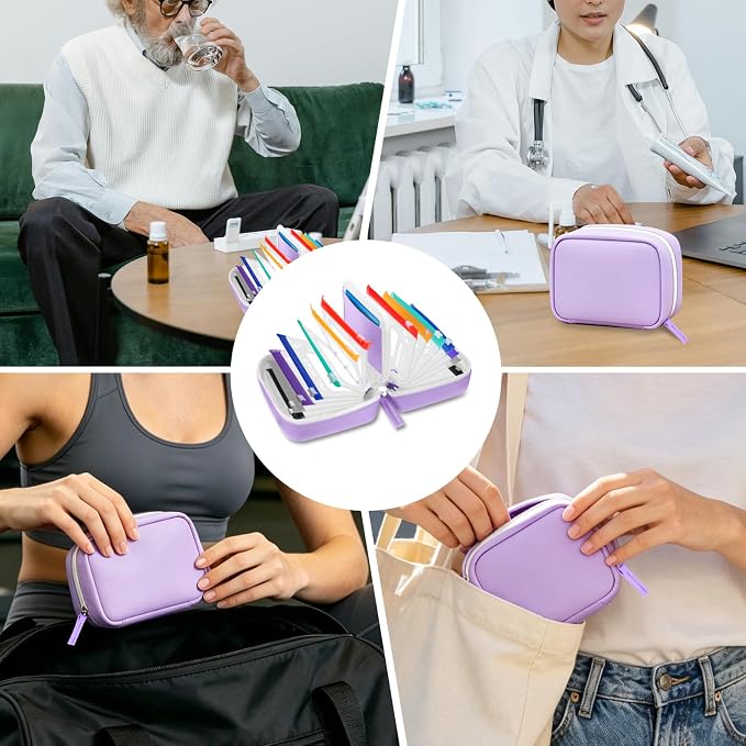 A8 Waterproof Pill Organizer Set, Twice-Daily Large Pill Organizer for Seven Days, Pill Storage with 14 Color-Coded Pouches, Reusable Travel Medicine Organizer