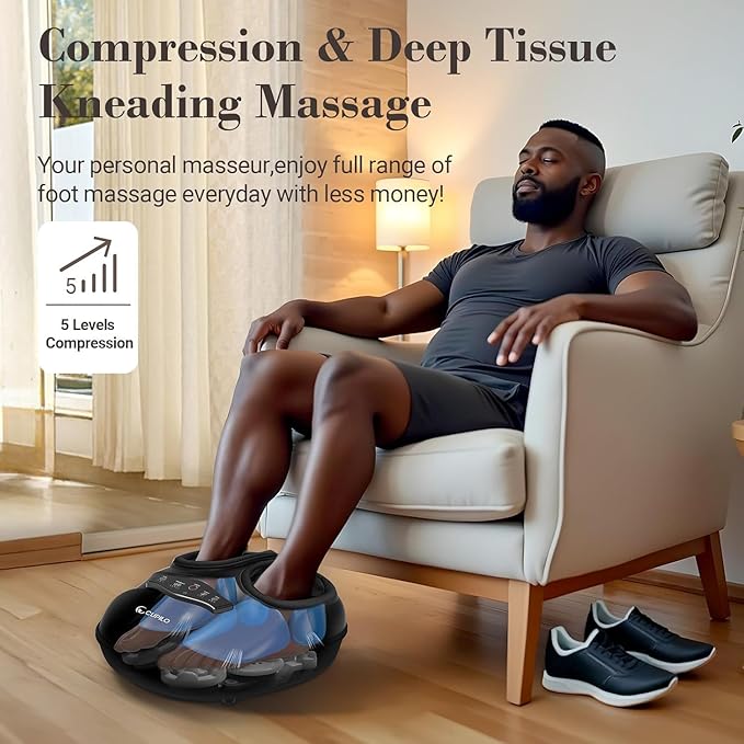 Shiatsu Foot Massager with Heat and Compression, FSA Eligible HSA, Heated Foot Massager for Plantar Fasciitis Neuropathy, Electric Massager for Foot Pain Relief and Circulation, Gifts for Women Men