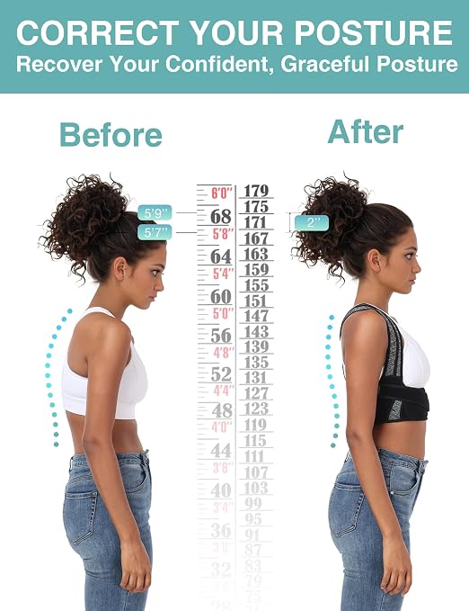 Posture Corrector, BI-Strap System Back Brace | Three Wearing Modes, Bamboo Fiber Lining, Adjustable Support