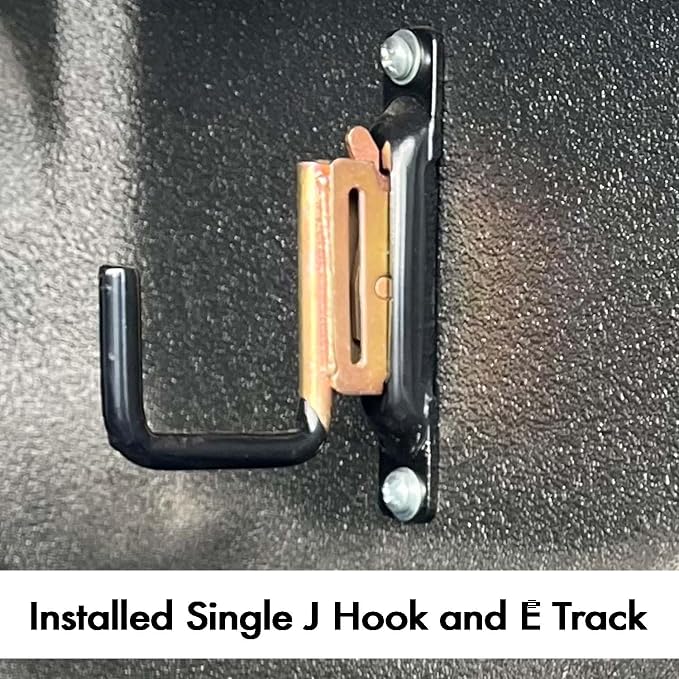 Universal J Hook and E Track System to Mount Any Cargo Retriever | Used for Pick-up Truck Beds, Vans, Trailers, Garage or Shop | (Universal J-Hook and E-Track Mounting Kit)