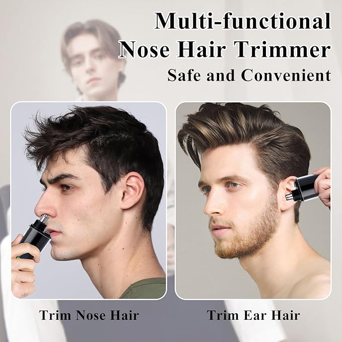 Yunmiss Portable LED Dsiplay Nose and Ear Trimmer Clipper for Men Women,2026 Professional Nose Hair Trimmer with Powerful Motor and Dual-Edge Blades for Smoother Cutting Mini Travel Size (Black)