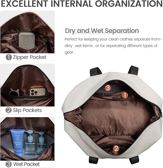 LOVEVOOK Weekender Bag for Women, Large Duffle Bag for Travel with 2 Packing Cubes, Carry on Overnight Bag with Shoe Compartment, Mom Hospital Bags for Labor and Delivery