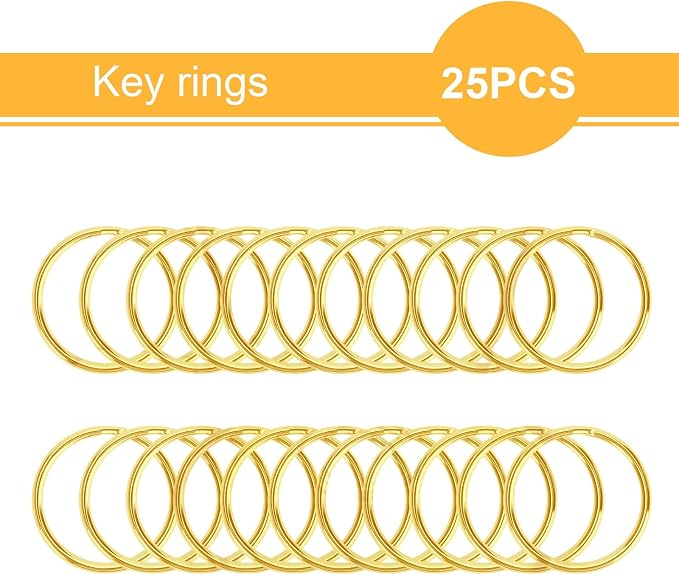 50PCS Metal Lobster Claw Clasp with Key Ring, 25PCS Keychains Clips Hooks and 25PCS Key Chain Rings, Key Chains Rings Accessories Making kit for Crafts, Gold