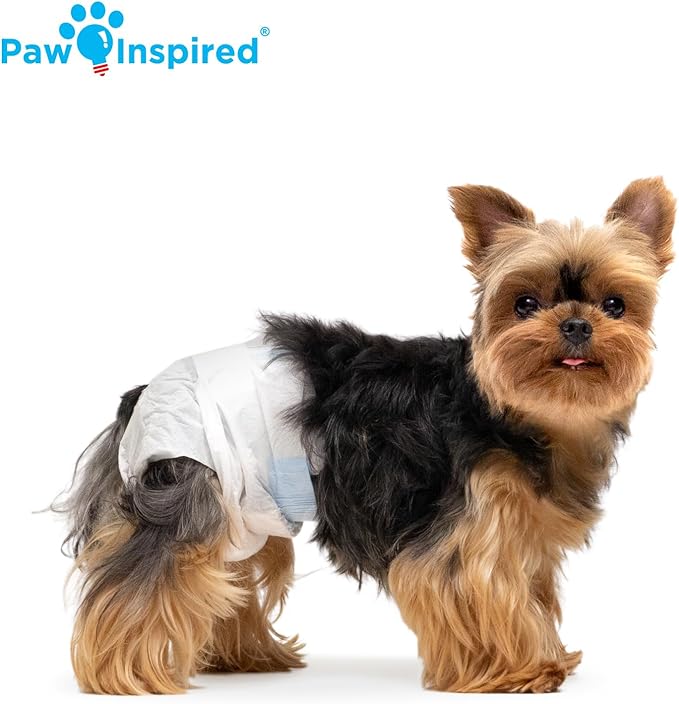 Paw Inspired Disposable Female Dog Diapers, XS Size, 144 Count | Ultra Protection, Adjustable Fasteners, Comfortable Fit, Leakproof Core, For Dogs in Heat, Excitable Urination, Incontinence