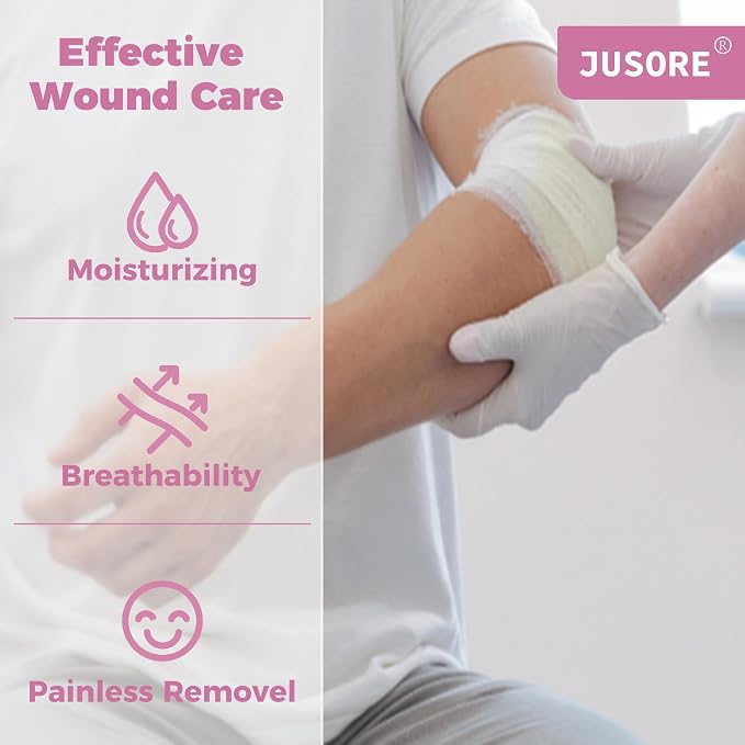 JUSORE Xeroform Petrolatum Dressing 1"x8" - 50 PCS Non Stick Gauze Pads | Medical Soft Fine Mesh Gauze Patch for Wound Care, Burns, Lacerations, Skin Grafts & Surgical Incisions, 50 Individual Pack
