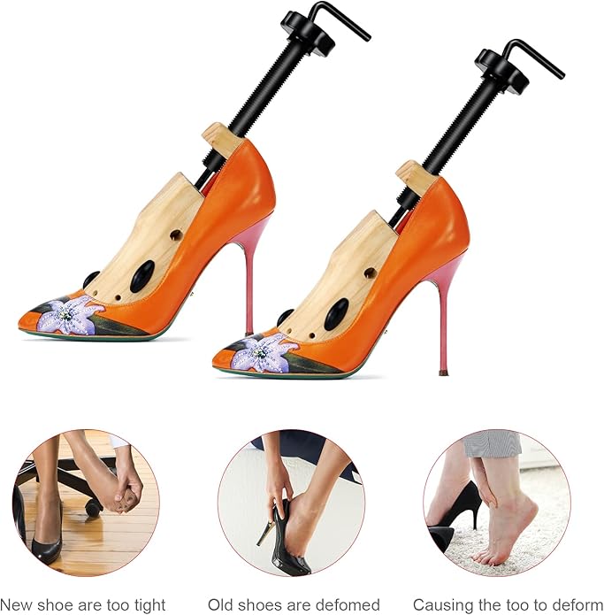 Two way Wooden Shoes Stretcher,Shoe Trees Adjustable Length & Width for Men and Women.(Man's Size 9 -13 Woman's Size 10-13.5)