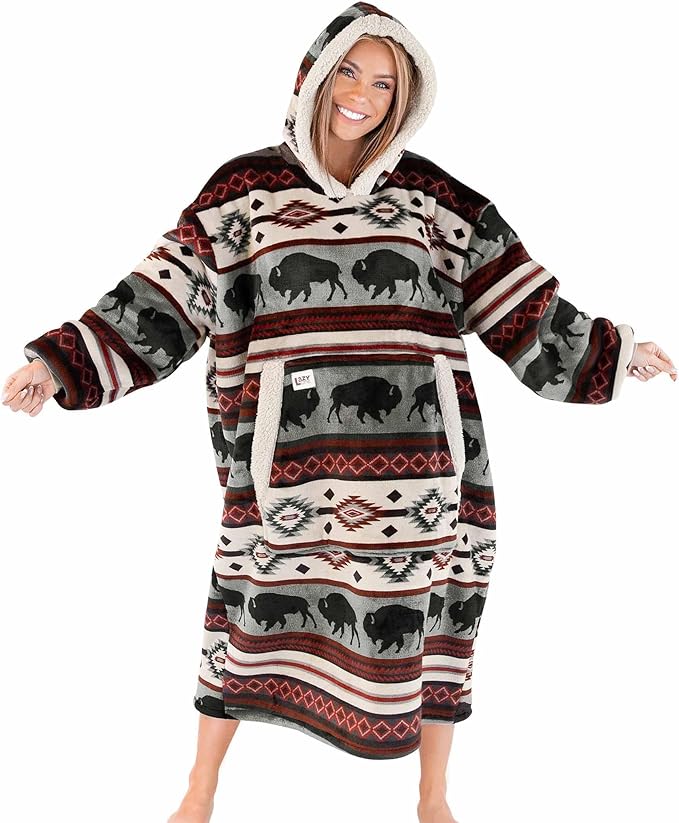 LazyOne Oversized Blanket Hoodie, Oversized Hoodies for Women and Men, One Size Fits All Wearable Blankets