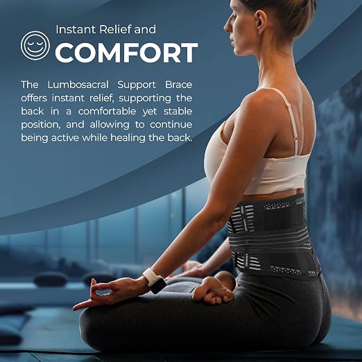 ORTONYX Back Brace for Lower Back Pain, Back Support Belt for Women & Men, Breathable Lower Back Brace with Lumbar Pad, Lower Back Pain Relief for Herniated Disc, Scoliosis, Sciatica/Black M-L