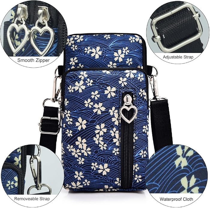 Small Crossbody Bag for Women - Mini Phone Purses with Crossbody Strap and Wallet - Nylon Arm Bag