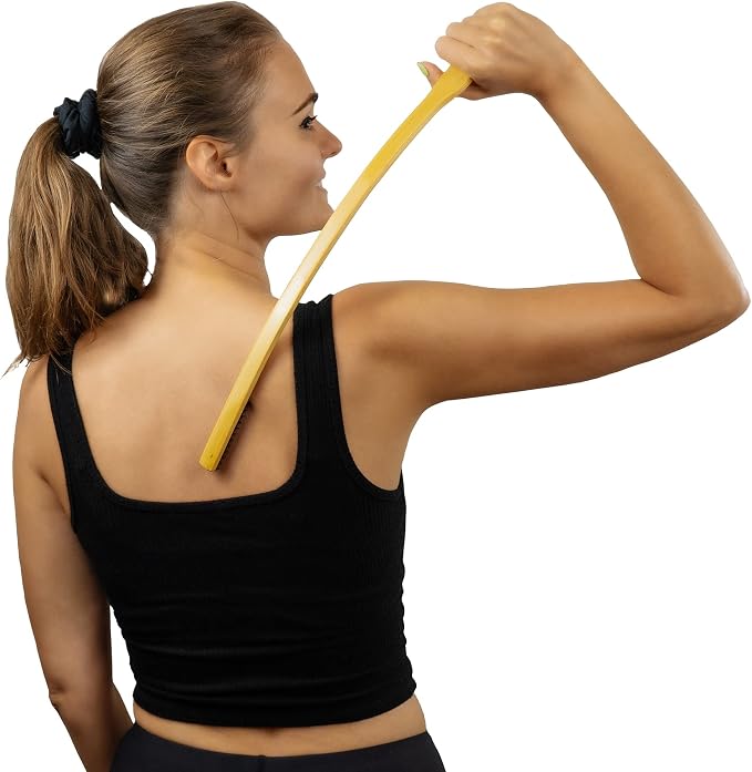 Bamboo Back Scratchers, Curved Aggressive Scratching Hand Tool for Adult Men, Designed Patented and Assembled in The USA