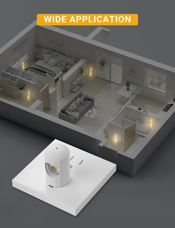 6 Pack Mini LED Night Light Plug in Wall - Dusk to Dawn Auto On/Off, 5000K Daylight 100 Lumen, 360° Adjustable Lighting for Bedroom, Bathroom, Stairs, Kids Room, Hallway