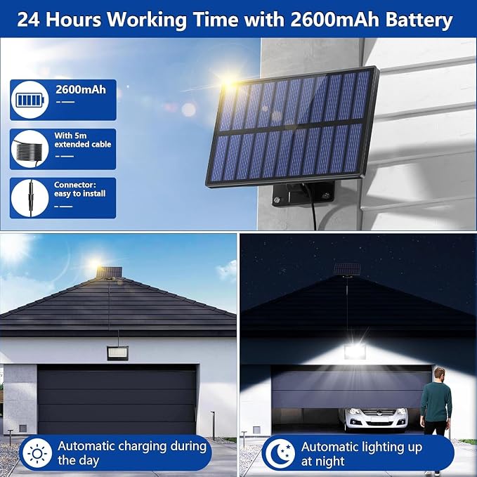 10Pack Solar Outdoor LED Wall Lights,20W Motion Sensor Security Lights with 3 Lighting Modes Cordless LED Flood Light Solar Wall Lights Waterproof Solar Powered Lights for Wall Garden Garage