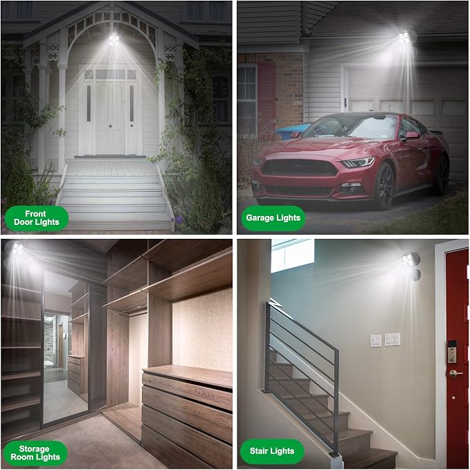 Motion Sensor Outdoor Lights, Battery Operated Outdoor Light, 600LM Motion Detector Lights for Outside, 6000K LED Security Light Battery Powered Spotlight for House Wall, Black(2 Pack)