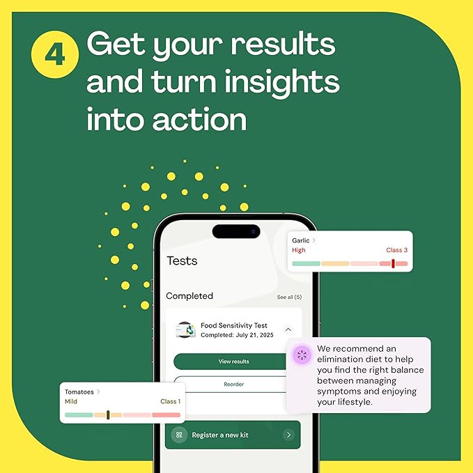 Everlywell Food Sensitivity Test - Learn How Your Body Responds to 96 Different Foods - at-Home Collection Kit - CLIA-Certified Labs - Ages 18 Plus