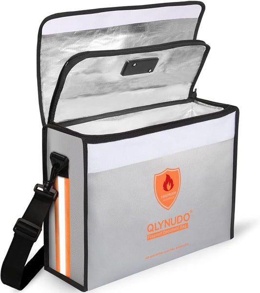Fireproof Document Organizer, Safe Box for Legal Size Files & Laptops | Fits 3-Ring Binders | TSA Lock | Rigid Bottom | 2550°F Flammability Certified | Notary Safe