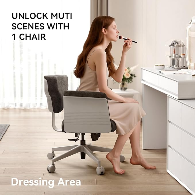 Newtral Freedom-X Criss Cross Chair with Wheels & Amrests- Cross Legged Office Chair with Laptop Tray, Multi-Position Recliner Chair, Adjustable Ergonomic Chair, Relax, Work from Home