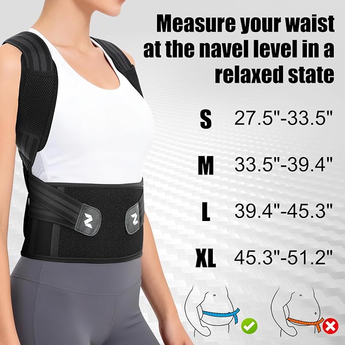 NEENCA Professional Posture Corrector for Women & Men, Adjustable Medical Back Brace, Premium Shoulder Straightener for Upper & Lower Back Pain Relief - Scoliosis, Hunchback, Thoracic, Spine Corrector