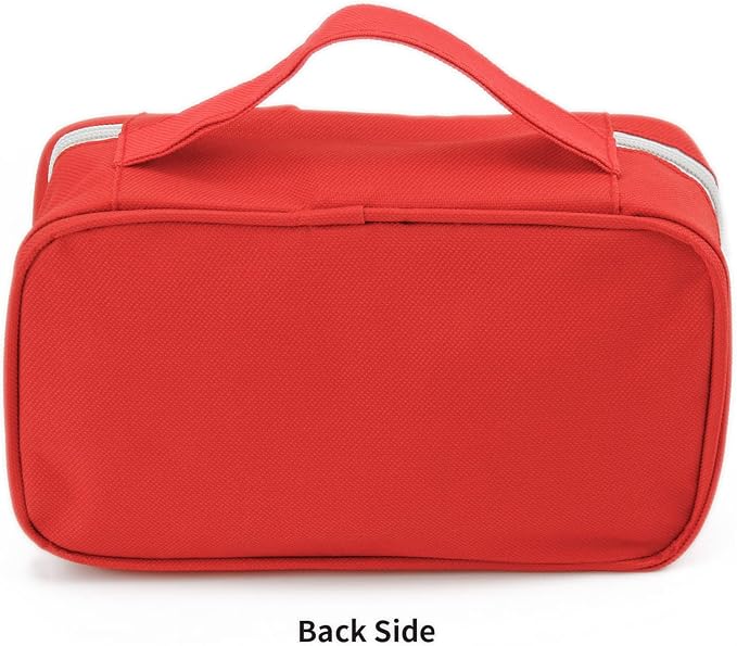 TOPASION Portable Empty First Aid Kit Bag, Travel Medicine Pouch, Small Medical Bag (2 Pieces Red)