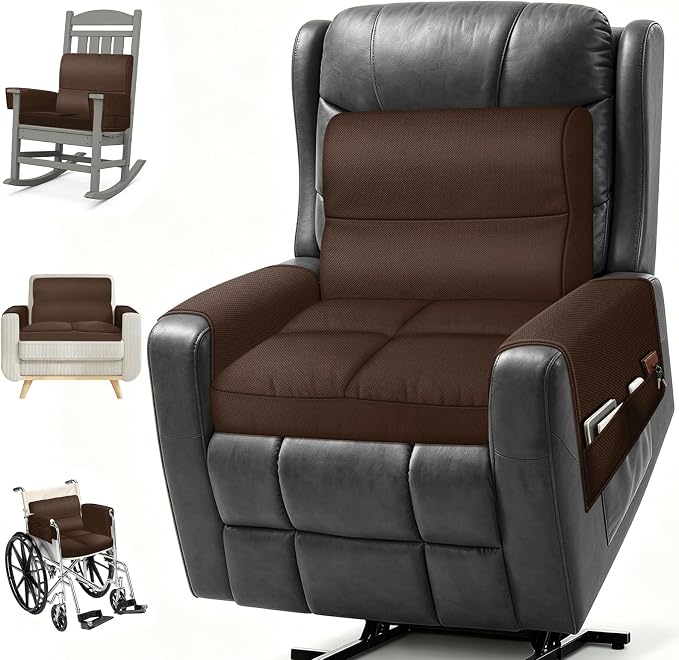 Chair Cushions for Elderly,20x16.5x4.5 Inch Rocking Chair Cushions Indoor,Memory Foam Recliner Cushions for Long Sitting, Sofas & Couches，Outdoor,Office Chair，wheelchair，Meditation and Floor Seating