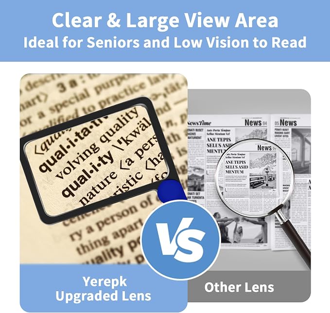 5X Magnifying Glass with Light, Full Page Magnifier for Reading, 48 LEDs