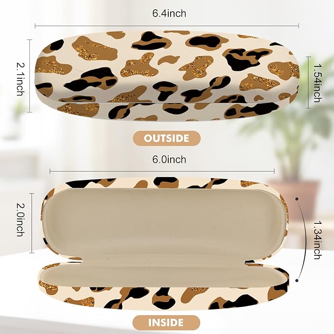 Glasses Case Hard Shell,Portable Protective Eyeglasses Case, Eyeglass Holder Box with Cleaning Cloth, for men women
