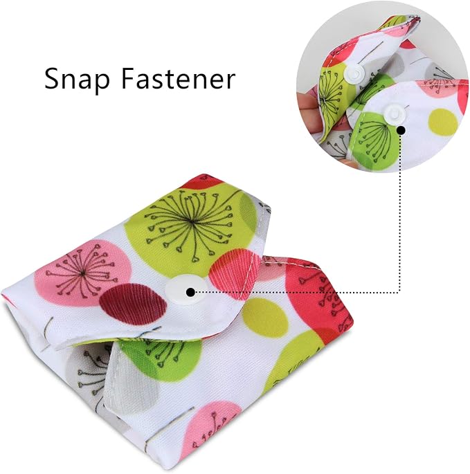Teamoy 10pcs Cloth Panty Liners, Reusable Sanitary Pads with Wet bag, Washable Cloth Menstrual Pads with Charcoal Absorbency Layers (Country Style, 3pcs×7.9''+4pcs×10''+3pcs×11.6''), 11 Piece Set | Washable Pads with Charcoal Absorbency Layers, Soft an...