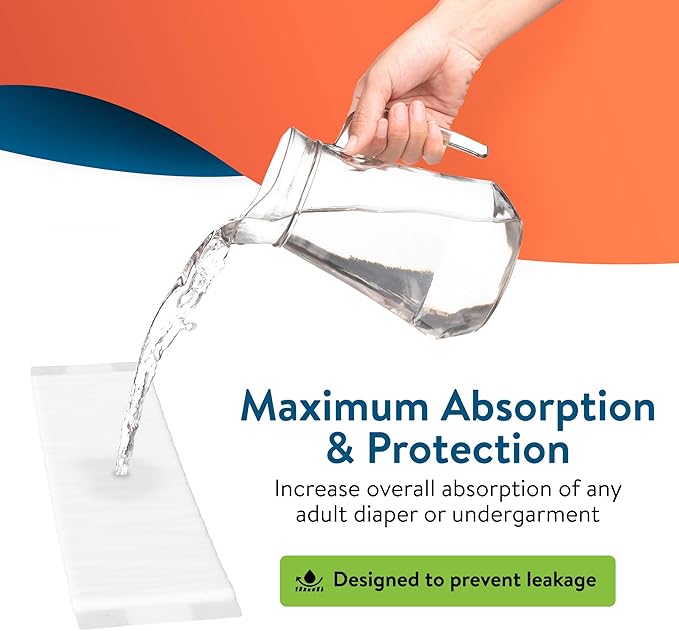 Inspire Incontinence Booster Pads Super Absorbent Absorbs Over 5 Cups! | Incontinence Pad Insert Liner Women and Men | Diaper Pads Inserts for Adult Diapers Overnight