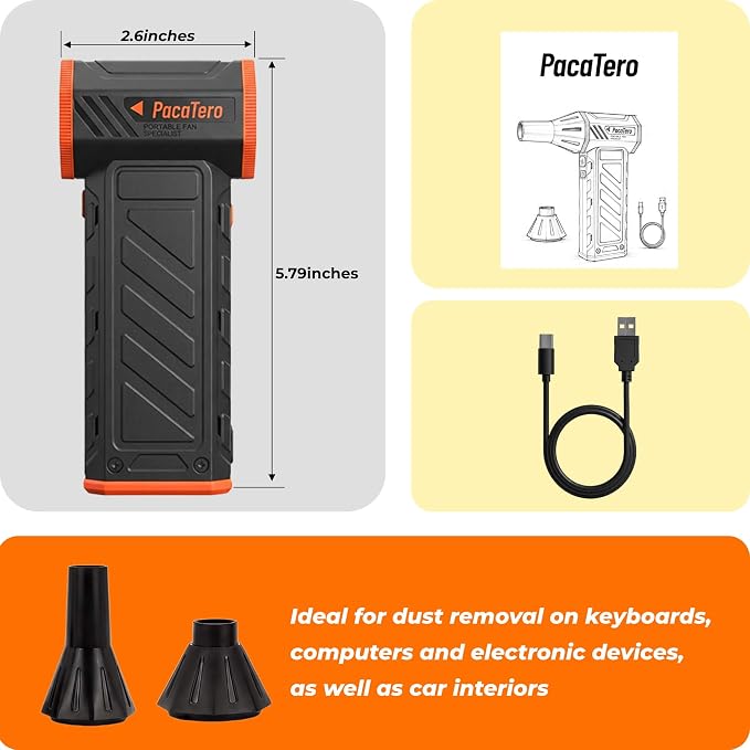 10000mAh Electric Cordless 15000RPM Adjustable Air Duster for PC Keyboard | 3-Gear Compressed Air Blower with Fast Charging, Portable Rechargeable Cleaner for Laptop, Electronics, Car Dust Cleaning