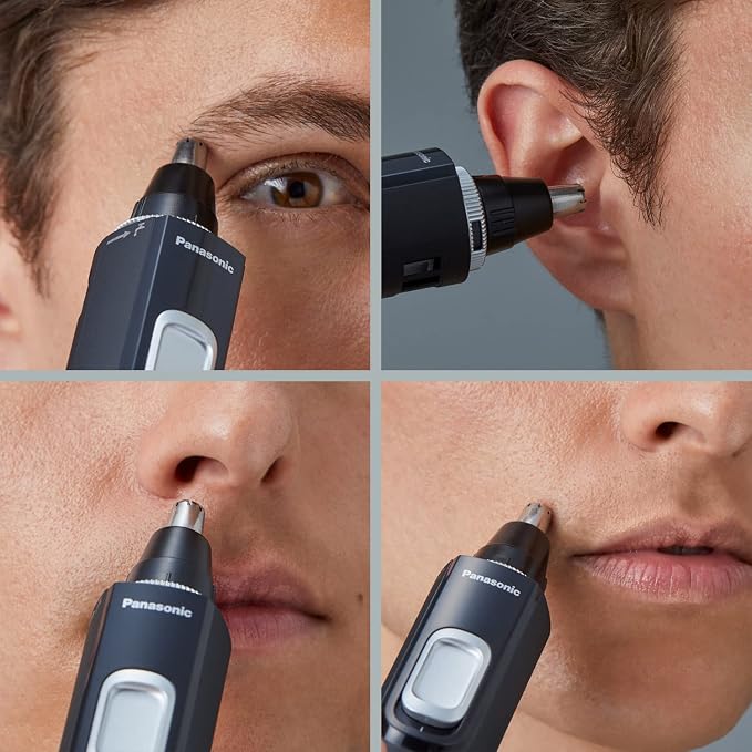Panasonic Ear and Nose Hair Trimmer for Men with Vacuum Cleaning System,Powerful Motor and Dual-Edge Blades for Smoother Cutting,Wet/Dry – ER-GN70-K (Black),(Pack of 6)