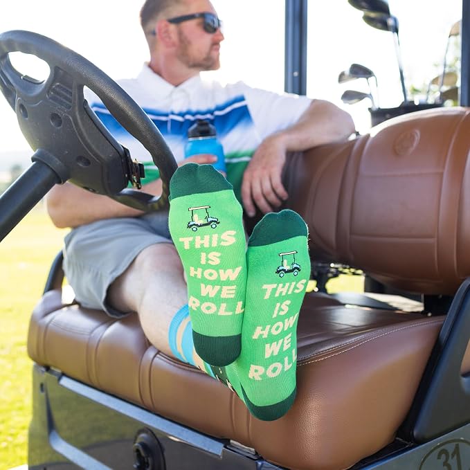 Lavley Funny Golf Socks - Fun gift for golfers - Unisex one size fits most - Great for birthdays or stocking stuffers