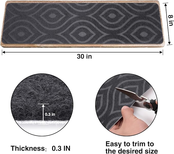 Stair Treads for Wooden Steps 15pcs 8x30in Non-Slip Stairs Carpet Runner | Indoor Stair Mats for Kids Elders and Pets