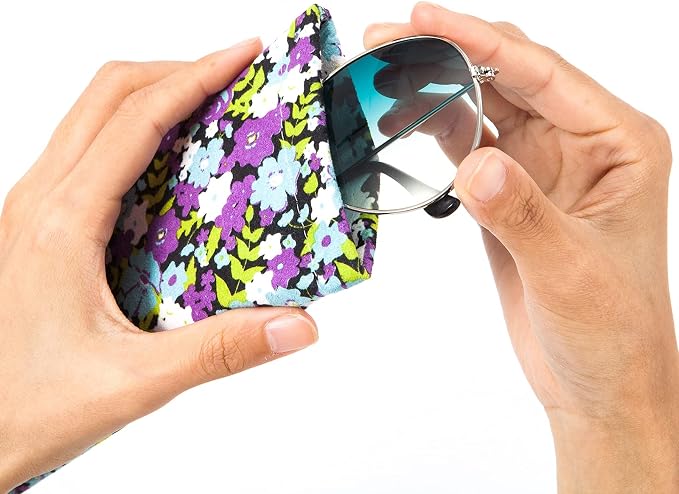 TRIUMPH VISION Eyeglass Case Glasses Case Soft Sunglass Pouch Sleeve 3 Pack | Slim Lightweight Alternative to Bulky Case, Leather Lined Protect Lens, Squeeze Easy to Use, Stylish Portable for Daily Use