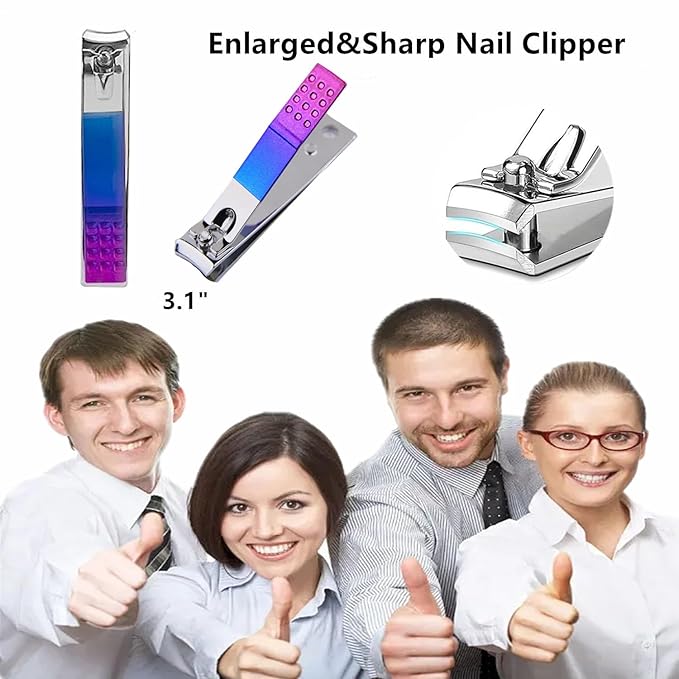 Manicure Set Nail Clipper Set Women Men Travel Manicure Kit Nail Clipper Kit Personal Care Tools with Case Manicure Pedicure Tools Grooming Kit Valentine's Day Gifts for Women Men Teens Family Friends