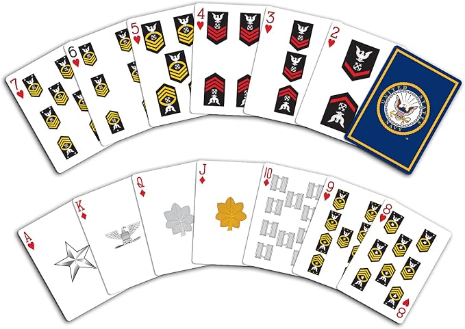 Military Gift Shop US Navy Professional Quality Playing Cards | Great for Game Night | Gifts for Sailors | Navy Playing Cards