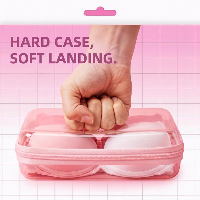 CoiiJoii 6Pcs Large Clear Hard Shell Zippered Case, Diaper Bag Organizing Pouches, Waterproof Cosmetic Bag, Kid's Toy Storage Organizer Bins, Pencil Case.
