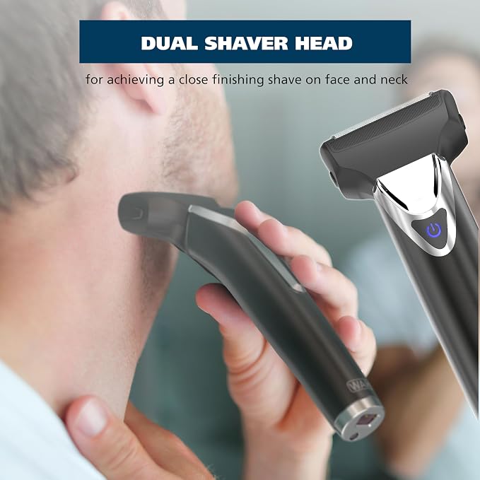 Wahl USA Stainless Steel Lithium Ion 2.0+ Slate Beard Trimmer for Men | Electric Shaver, Nose Ear Trimmer, Rechargeable All In One Men'S Grooming Kit – Model 9864
