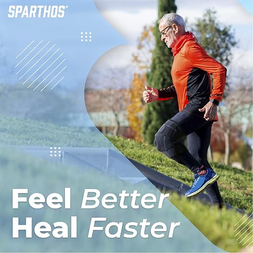 Sparthos Knee Brace - Heavy-Duty Hinged Support for ACL, MCL, Meniscus Tear, Arthritis, Tendonitis Pain - Open Patellar - 4-Strap Adjustable, For Men and Women, Check Size Chart (Small, 11-12½″ Thigh)