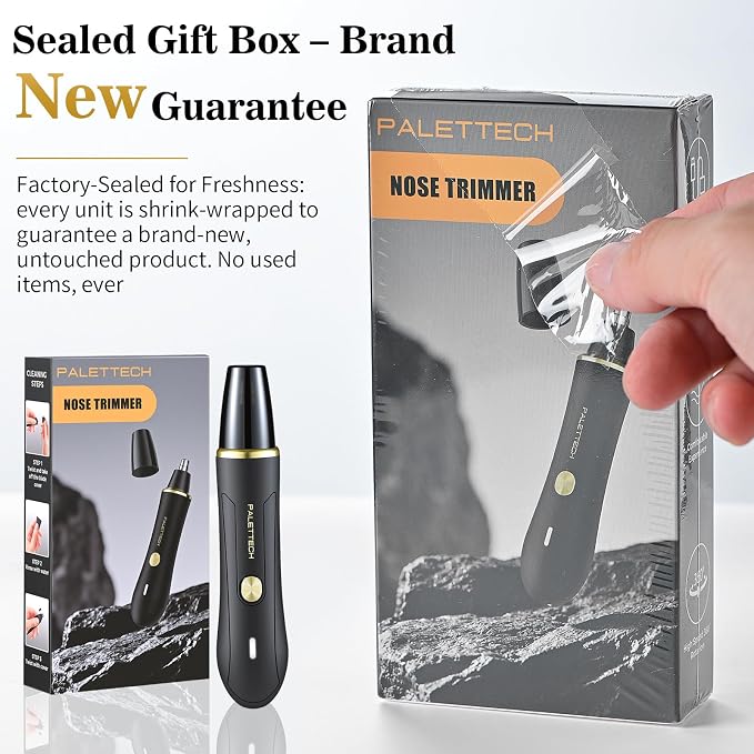 Nose Hair Trimmer for Men, Ear and Nose Trimmer for Men, USB-C Rechargeable, 6500 RPM Painless, 40 Days Use, Nose Hair Trimmer for Women, Dual-Edge Blades, Low Noise, Gift for Men & Women