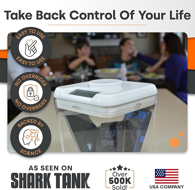 Kitchen Safe Time Locking Container for Phone, Medication Lock Box, Break Bad Habits, Quit Smoking, Stop Snacking, Gaming Addiction, Family Time (Medium, Pink Lid + 5.5” White Base with Access Port)