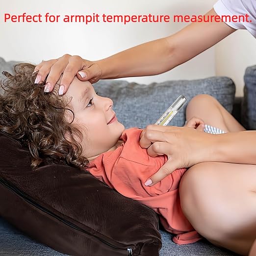 ℃&℉ Clinical Glass Thermometer for Underarm 2PCS - Classic Non Digital Thermometer for Adults - Accurate Easy Reading by HARIKA LIFE