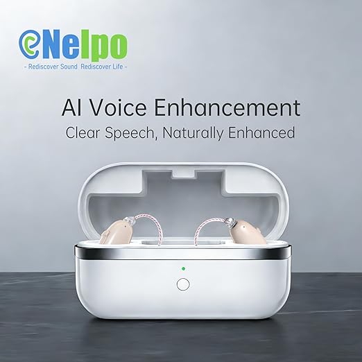 BH-R55-02 OTC Hearing Aids for Seniors with Bluetooth, AI Voice Enhancement, Noise Reduction & Feedback Control, Comfortable Hearing Aids for Adults with Mild to Moderate Hearing Needs