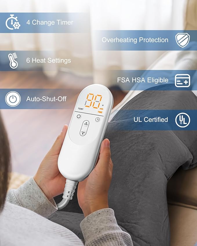 Heating Pad for Neck Shoulders Back, Christmas Gifts for Women Men Mom Dad, FSA Eligible, Large Electric Heated Pad for Full Body Pain Relief, Stocking Stuffers & White Elephant Gifts for Grandparents