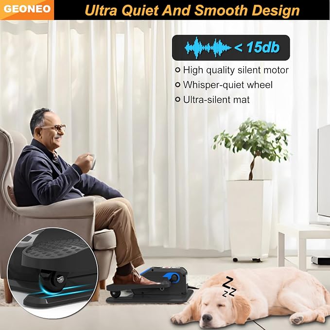 Under Desk Elliptical Machine, Electric Elliptical Leg Exerciser for Senior, Quiet and Compact Electric Seated Pedal Exerciser for Home with Monitor, Remote Control and 12 Adjustable Speeds
