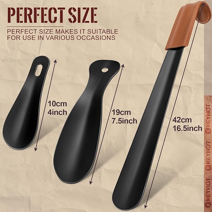 Shoe Horn Long Handle for Seniors Men Women,Long Metal Shoehorn for Boots,16.5" Stainless Steel Shoe Spoon Helper