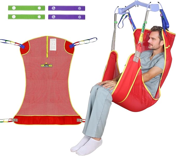 Universal Full Body Patient Lift Sling for Patient Lift or Transfer, Lift Sling with Mesh Fabric Suitable for Bedridden,Elderly or Disabled to Bathing