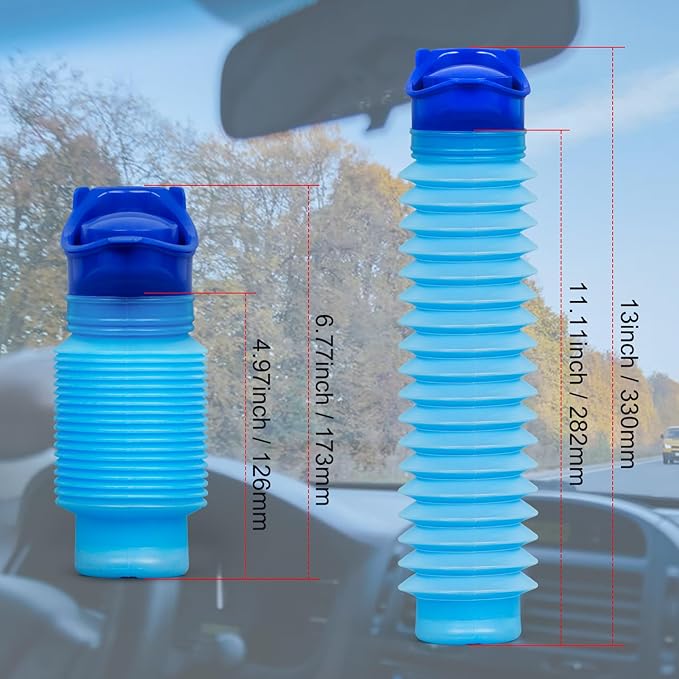 Pee Bottles For Men,Collapsible Urine Bottle With Disposable Replacement Bags,Car Pee Bottle For Men And Women,750ml,Leakproof,2-Piece Set Emergency Urinal For Road Trips,Traffic Jams And Camping