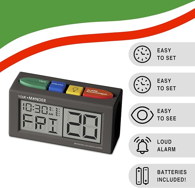 Your Minder Voice Record Talking Alarm Reminder Clock