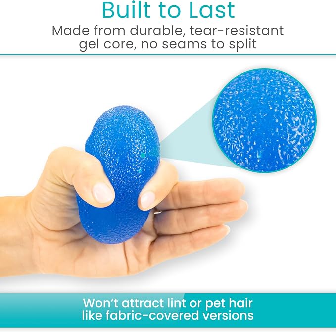 Vive Squeeze Balls for Hand Therapy Set (4 Pack) - Grip Strengthener | Occupational Exercise Equipment for Arthitis, Parkinsons, Stroke, Carpal Tunnel Recovery - Stress Relief Massage Putty Finger